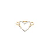 9k Yellow Gold Diamond sz 49 Bague Petit Coeur Diamants or Jaune