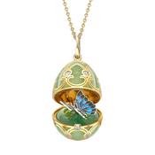 Heritage Collection Guilloché 18k Yellow Gold &amp; Enamel Butterfly Surprise Locket