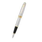 Bailey Medalist Stainless Steel and 23K Yellow Gold Plated Black Medium Fountain Pen