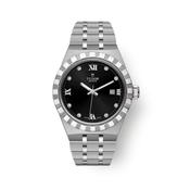 Royal Collection 28mm, Steel, Silver Diamond-Set Black Dial, Automatic Watch
