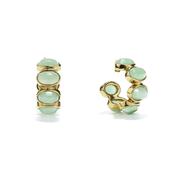 Bosphore Gold Plated Aventurine Hoop Earrings image