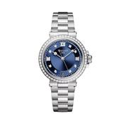 Marine 33.8mm Diamond-Set Navy Dial &amp; Bezel Automatic Stainless Steel Watch