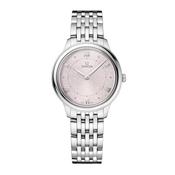 De Ville Prestige 30mm Silvery Rose Dial Stainlees Steel Bracelet Watch