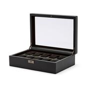 Axis Powder Coat 10 Piece  Vegan Leather Watch Box Black