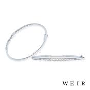 Platinum Round brilliant cut Diamond Bangle Bracelet