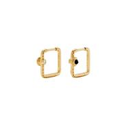 9K Yellow Gold Diamond Paire de Mini Créoles Gousse Onyx or Jaune image