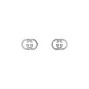 Interlocking G Silver Sterling Stud Earrings