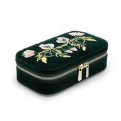 Zoe Travel Zip Case Jewellery Box Forest Green