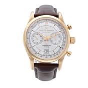 Manero Flyback Chronograph 40mm White Dial 18k Case Automatic Leather Strap Watch image