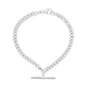 Sterling Silver 18cm T-Bar Chain Bracelet