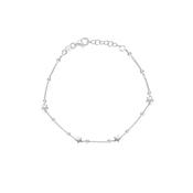 Sterling Silver Ball and Star Chain Bracelet