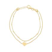 Gold Plated Sterling Silver 17.5-19cm Heart Chain Bracelet