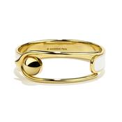 Boucle White Resin Gold Plated Medium Bangle Bracelet