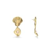 Circe Shell Pendant Gold Plated Earrings image
