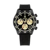 TH85 42mm Black Gold Dial Quartz Fabric Strap Watch