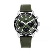 TH85 40mm Green Black Dial Quartz Leather Strap Watch image