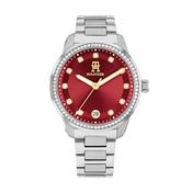 TH85 Ladies 36mm Red Dial Quartz Stainless Steel Watch