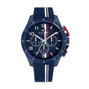 Bank 46mm Blue Dial Quartz Silicone Strap Watch