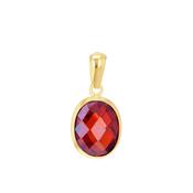 9k Yellow Gold Oval Crystal Pendant Only image