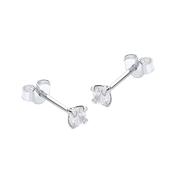9K White Gold 3mm Cubic Zirconia Stud Earrings image