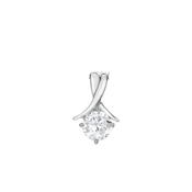 9K White Gold Cubic Zirconia Drop Pendant Only image