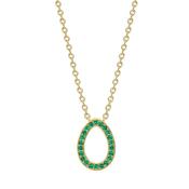 Colours of Love 18k Yellow Gold &amp; Emerald Sasha Egg Pendant Necklace