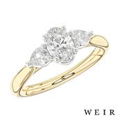 18k yellow gold 0.50ct F SI1  Oval cut Diamond Engagement Ring