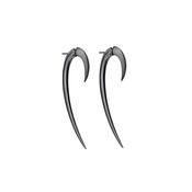 Sterling Silver Black Rhodium Hook Earrings Size 2
