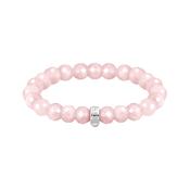 Rose Quartz Beads Charm Carrier Bracelet 19cm