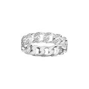 Sterling Silver Crystal Link Ring Size 54