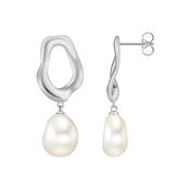 Natural Beauty Sterling Silver &amp; Freshwater Pearl Stud Earrings