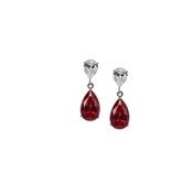 Arabella 9k White Gold Cubic Zirconia Ruby Earrings