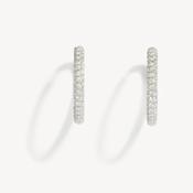 18k White Gold Diamonds  Reptile Hoop Earrings