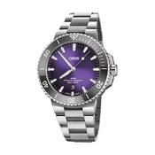 Aquis Date Taste of Summer 43.5mm Purple Dial Automatic Stainless Steel Bracelet Watch image