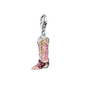 Brown Cowboy Boot Sterling Silver Charm