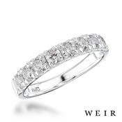 Platinum Round brilliant cut diamond line band