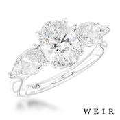 Platinum Lab Grown 1.54ct E VS1  Oval cut Lab Grown Diamond Dress Ring