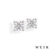 Platinum Round brilliant cut Diamond Stud Earrings
