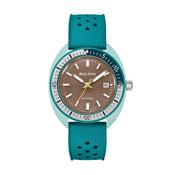Snorkel Sea Turtle 41mm Brown Dial Quartz Green Rubber Strap Watch