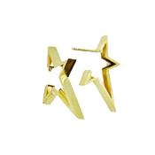9K Yellow Gold Open Star Drop Earrings image