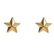 9K Yellow Gold Star Stud Earrings image