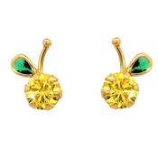 9K Yellow Gold Cubic Zirconia Pineapple Stud Earrings