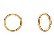 9k Yellow Gold Plain Medium Hoop Earrings