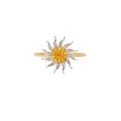 18k Yellow Gold Bague Mini Round Soleil or Jaune Ring Size 52