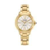L Ceci 31mm Eco-Drive White Dial Eco-Drive Yellow Gold Bracelet Watch