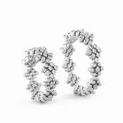18k White Gold Diamond Half Set Flower Multi Size Ring image