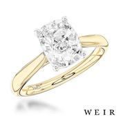 18k yellow gold Lab Grown 1.52ct E VS1  Cushion cut Lab Grown Diamond Dress Ring image