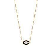Gold Plated Black Cubic Zirconia Evil Eye Necklace image