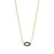 Gold Plated Green Evil Eye Pendant Necklace image