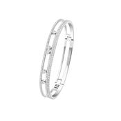 18k White Gold Diamond Romane Pavé Bangel Size L
